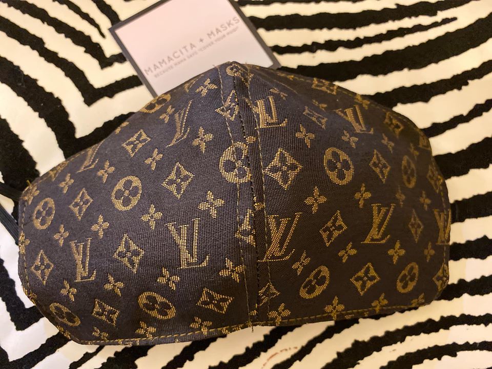 Brown Silk Canvas LV Inspired Mask