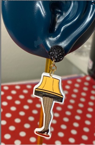 A Christmas Story inspired - leg lamp dangle post earrings