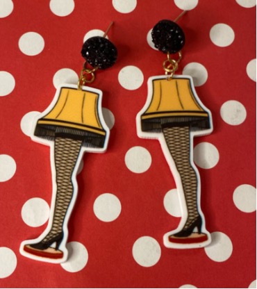 A Christmas Story inspired - leg lamp dangle post earrings