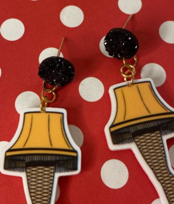 A Christmas Story inspired - leg lamp dangle post earrings