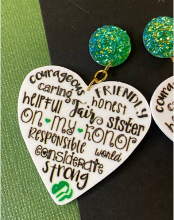 Heart of a Girl Scout - Inspired Dangle Earrings